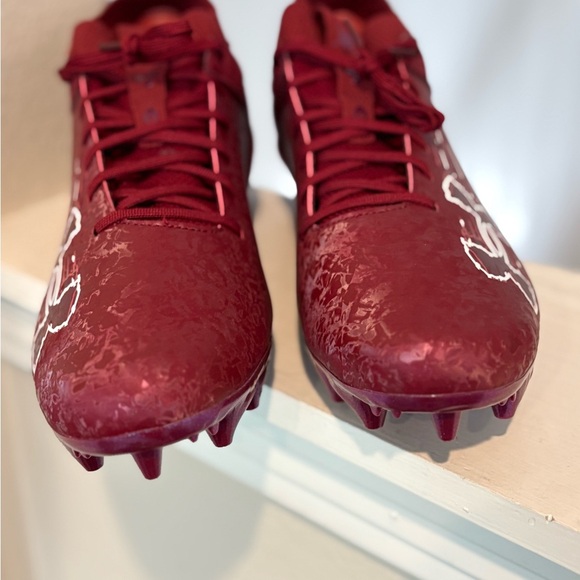 Under Armour Blur Smoke 2.0 MC Suede Mens Size 14 Football Cleats Maroon NEW - Picture 9 of 9